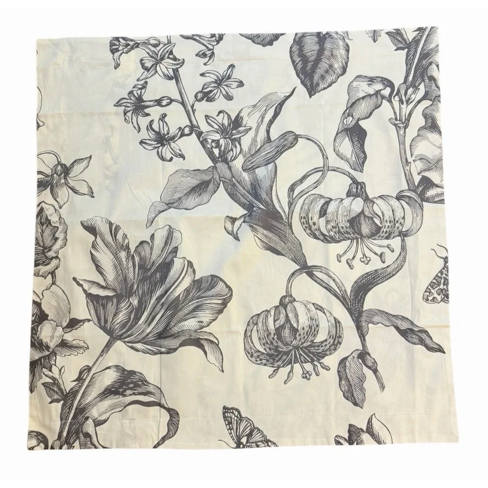 Pottery Barn Pippa Euro‎ Pillow Sham Floral Botanitcal Organic Cotton 30x30
